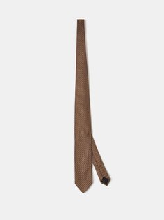 Шелковый галстук с геометрическим жаккардом Lanvin, бежевый