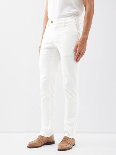 Классические брюки из эластичного хлопкового твила Lardini, белый