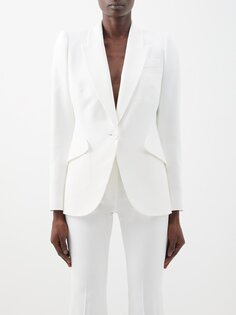 Креповая куртка с утепленными плечами Alexander McQueen, белый