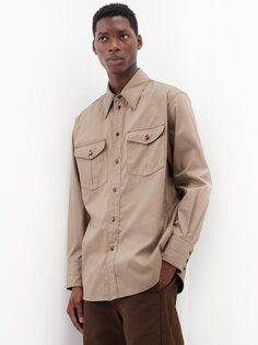 Рубашка в стиле вестерн из хлопкового твила Lemaire, коричневый