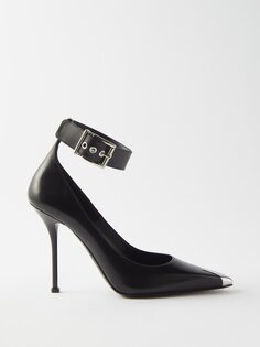 Кожаные туфли в стиле панк с металлической крышкой Alexander McQueen, черный
