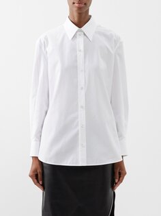 Рубашка из хлопка и поплина Alexander McQueen, белый