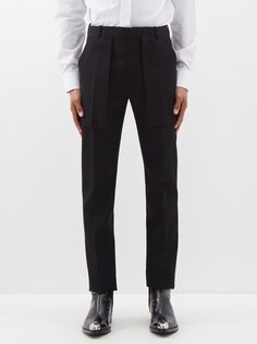 Шерстяные брюки с открытыми карманами Alexander McQueen, черный