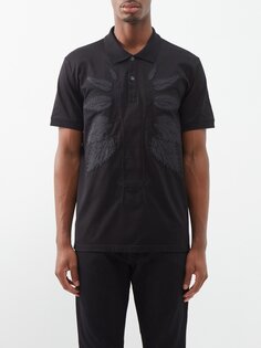 Рубашка-поло с аппликацией в виде листьев Alexander McQueen, черный
