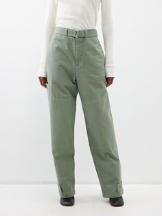 Зауженные джинсы-карго в стиле милитари Lemaire, зеленый