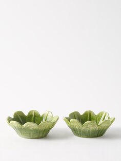 Набор из двух керамических чаш из пальмового листа. Les Ottomans, зеленый