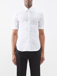 Рубашка из поплина с короткими рукавами Alexander McQueen, белый