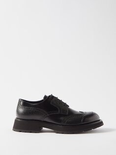 Кожаные туфли дерби в стиле панк worker Alexander McQueen, черный
