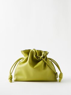 Кожаный клатч flamenco LOEWE, зеленый