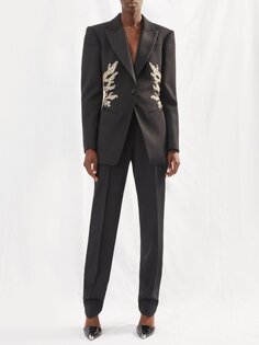 Куртка grain de poudre с кристаллами Alexander McQueen, черный