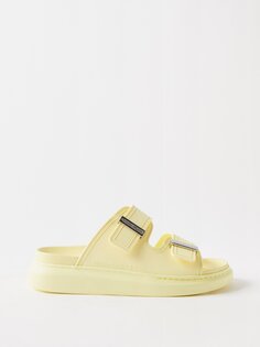 Гибридные резиновые сандалии с двумя ремешками Alexander McQueen, желтый