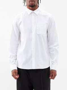 Рубашка из смесового хлопка с вышивкой anagram LOEWE, белый