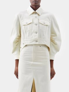 Укороченная джинсовая куртка Alexander McQueen, белый