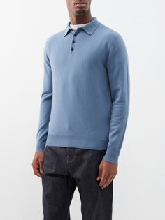 Кашемировый свитер-поло Allude, синий