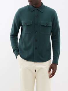 Рубашка из смесовой шерсти Allude, зеленый