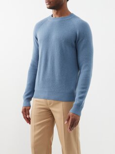 Кашемировый свитер ребристой вязки Allude, синий