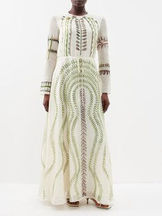 Платье макси sybbeline из шелкового крепа Altuzarra, бежевый