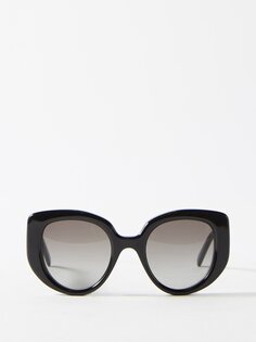 Большие круглые солнцезащитные очки из ацетата «кошачий глаз» LOEWE, черный