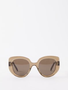 Большие круглые солнцезащитные очки из ацетата «кошачий глаз» LOEWE, коричневый