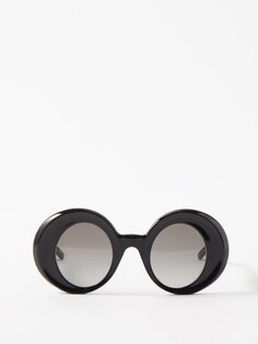 Массивные круглые солнцезащитные очки из ацетата LOEWE, черный