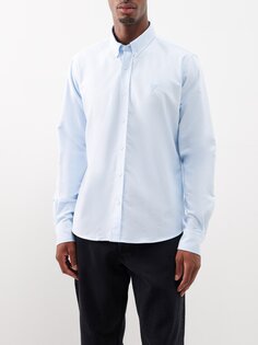 Хлопковая оксфордская рубашка с логотипом ami de cœur AMI, синий