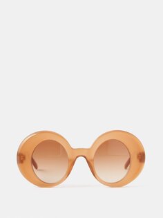 Массивные круглые солнцезащитные очки из ацетата LOEWE, коричневый