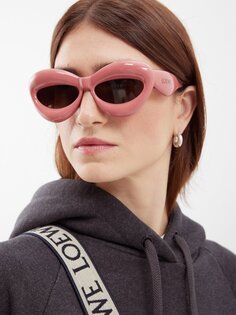 Завышенные солнцезащитные очки «кошачий глаз» из ацетата LOEWE, розовый