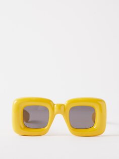 Массивные квадратные солнцезащитные очки из ацетата с завышенной талией LOEWE, желтый