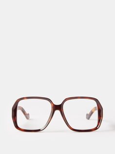 Массивные квадратные очки из ацетата черепаховой расцветки LOEWE, коричневый