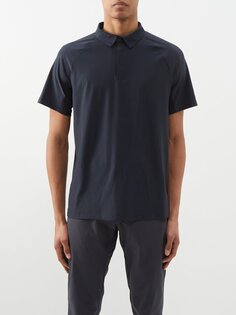 Эластичная рубашка-поло для гольфа Lululemon, синий