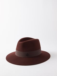Шляпа-федора henrietta из шерстяного фетра Maison Michel, коричневый