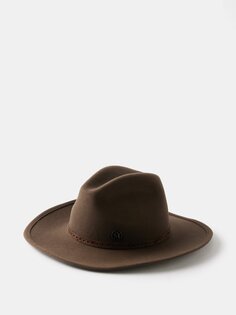 Ковбойская шляпа austin из шерстяного фетра Maison Michel, коричневый
