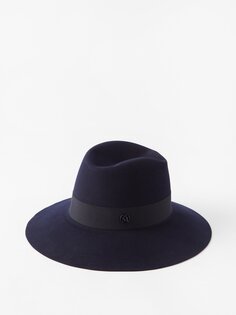 Шляпа-федора kate из шерстяного фетра Maison Michel, синий