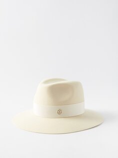 Шляпа генриетты из шерстяного фетра Maison Michel, белый