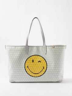 Сумка-тоут i am a plastic bag из холщовой ткани с покрытием Anya Hindmarch, белый