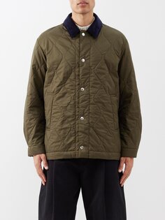 Объемная куртка из ткани рипстоп с вельветовым воротником Mackintosh, зеленый
