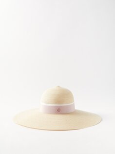 Соломенная широкополая шляпа blanche Maison Michel, бежевый