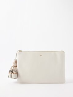Кожаная сумка-клатч georgeiana с кисточками Anya Hindmarch, белый