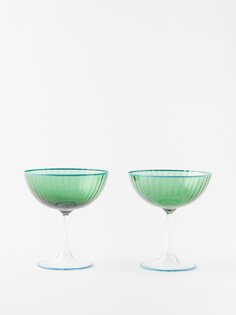 Набор из двух бокалов для шампанского. Aquazzura Casa, зеленый