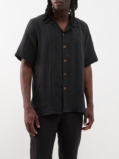 Льняная рубашка с короткими рукавами Marané, черный