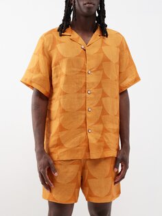 Льняная рубашка la susana с короткими рукавами Marané, оранжевый