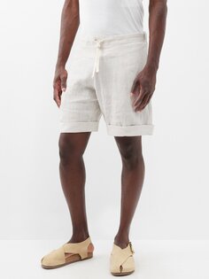 Льняные шорты с кулиской на талии Marané, бежевый