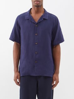 Льняная рубашка с короткими рукавами Marané, синий