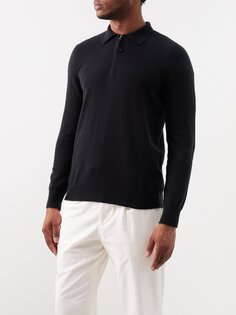 Кашемировый свитер smythson с молнией в четверть Arch4, черный