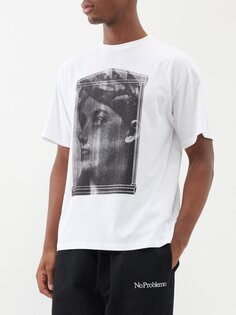 Хлопковая футболка midvinterblot с графичным принтом Aries, белый
