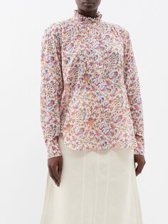 Блуза gamble из хлопковой вуали с цветочным принтом Marant Etoile, мультиколор
