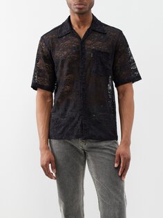 Кружевная гавайская рубашка Aries, черный