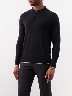 Кашемировая рубашка-поло swansea с длинными рукавами Arch4, черный