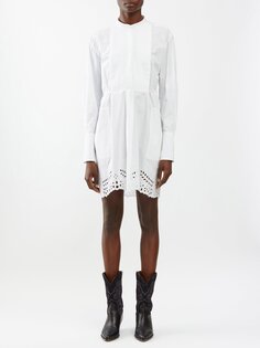 Платье-рубашка rehana из английского поплина с вышивкой бродери Marant Etoile, белый