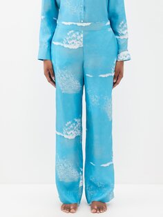 Пижамные брюки london с волнистым принтом Asceno, синий